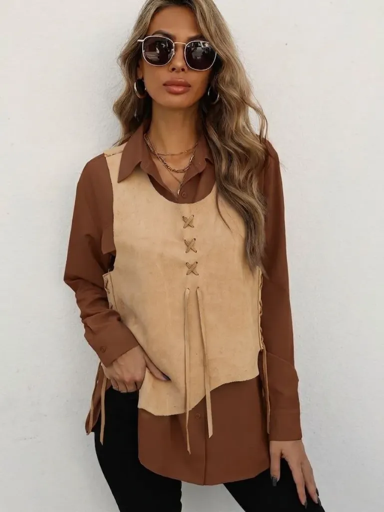 Pechera lazo beige
